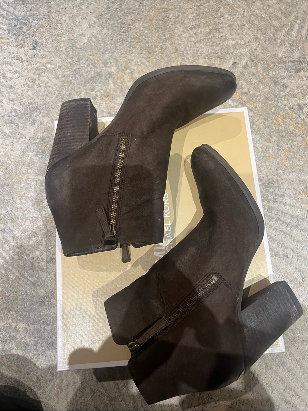 Michael Kors - Womenโs Dark Brown Suede Ankle Boot